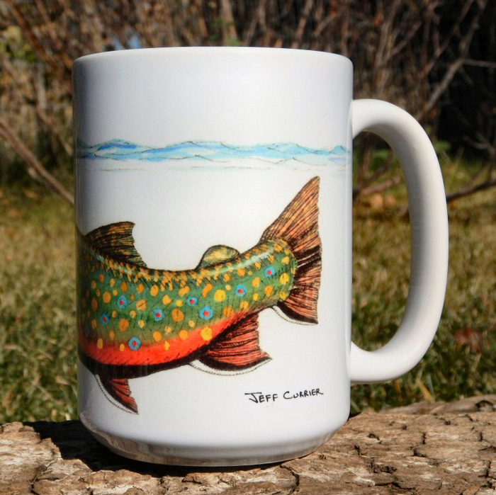 Swimming Brook Trout Coffee Mug Jeff Currier Jeff Currier