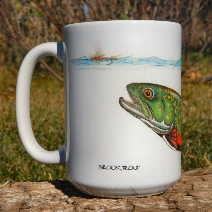 Swimming Brook Trout Coffee Mug Jeff Currier Jeff Currier