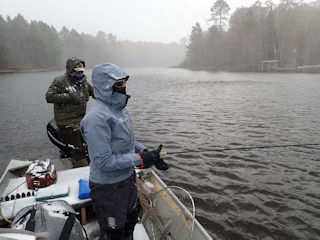 Granny Currier and Bill Sherer muskie fishing