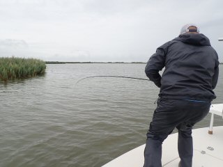 Landon Mayer and Jeff Currier redfishing