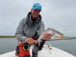Jeff Currier fly fishing for catfish