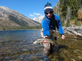 Aron Stiny fly fishing for lake trout