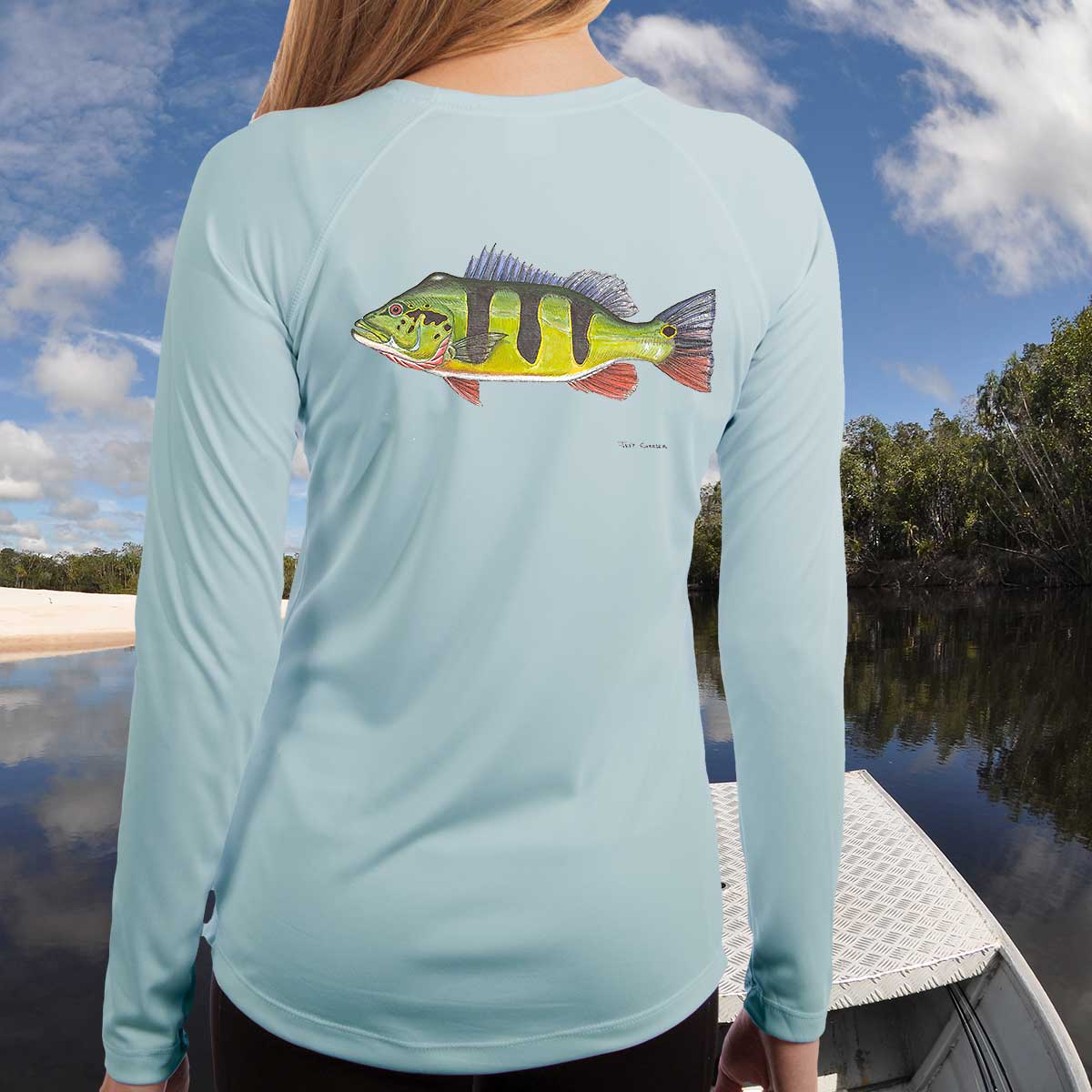 fluorescent blue t shirt