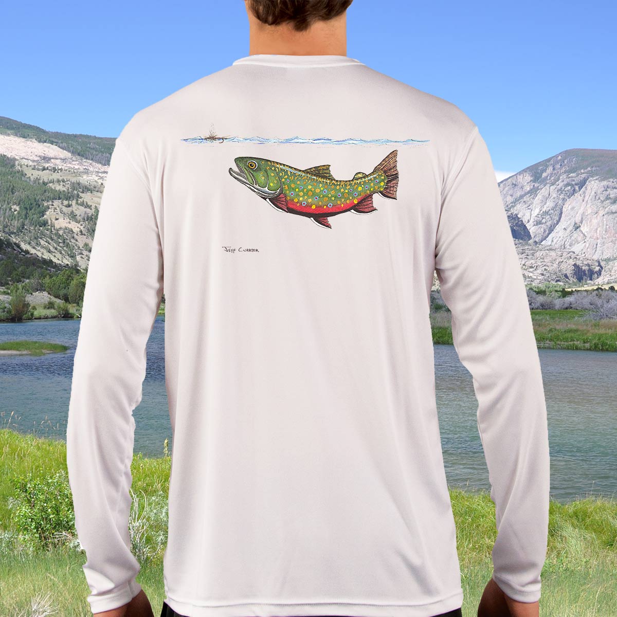 Swimming Brook Trout | Solar Long Sleeve Shirt – Jeff Currier