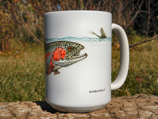 fish art coffee mugs
