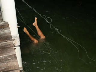 Jeff Currier diving for his reel