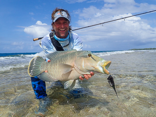 Tim Brune flyfishing for Napoleon wrasse